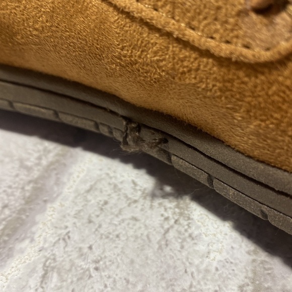 FOREVER‎ Collectibles Patriots Tan Faux Fur Lined Slippers Mens Medium - Picture 9 of 9